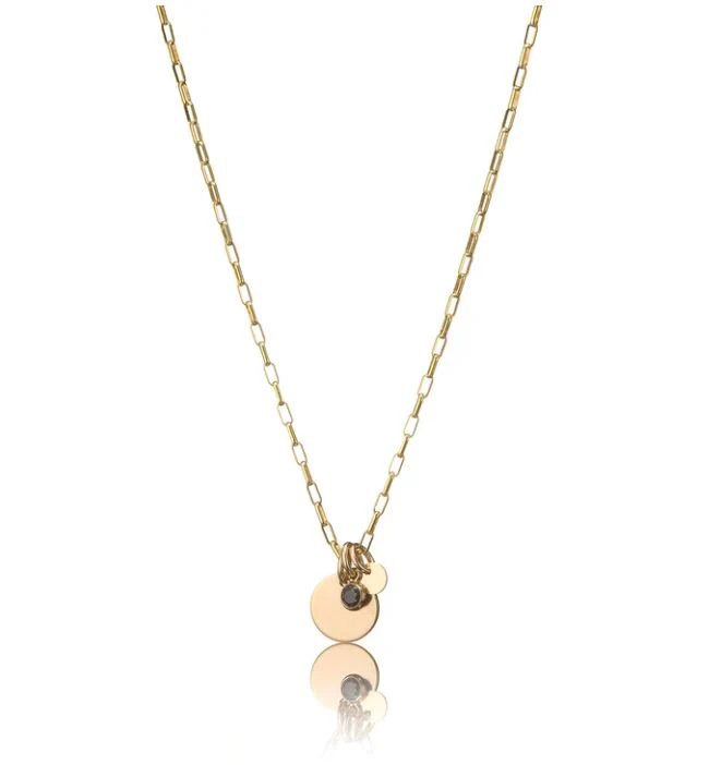 Scribble & Stone | 14kt Pendant with Black Stone