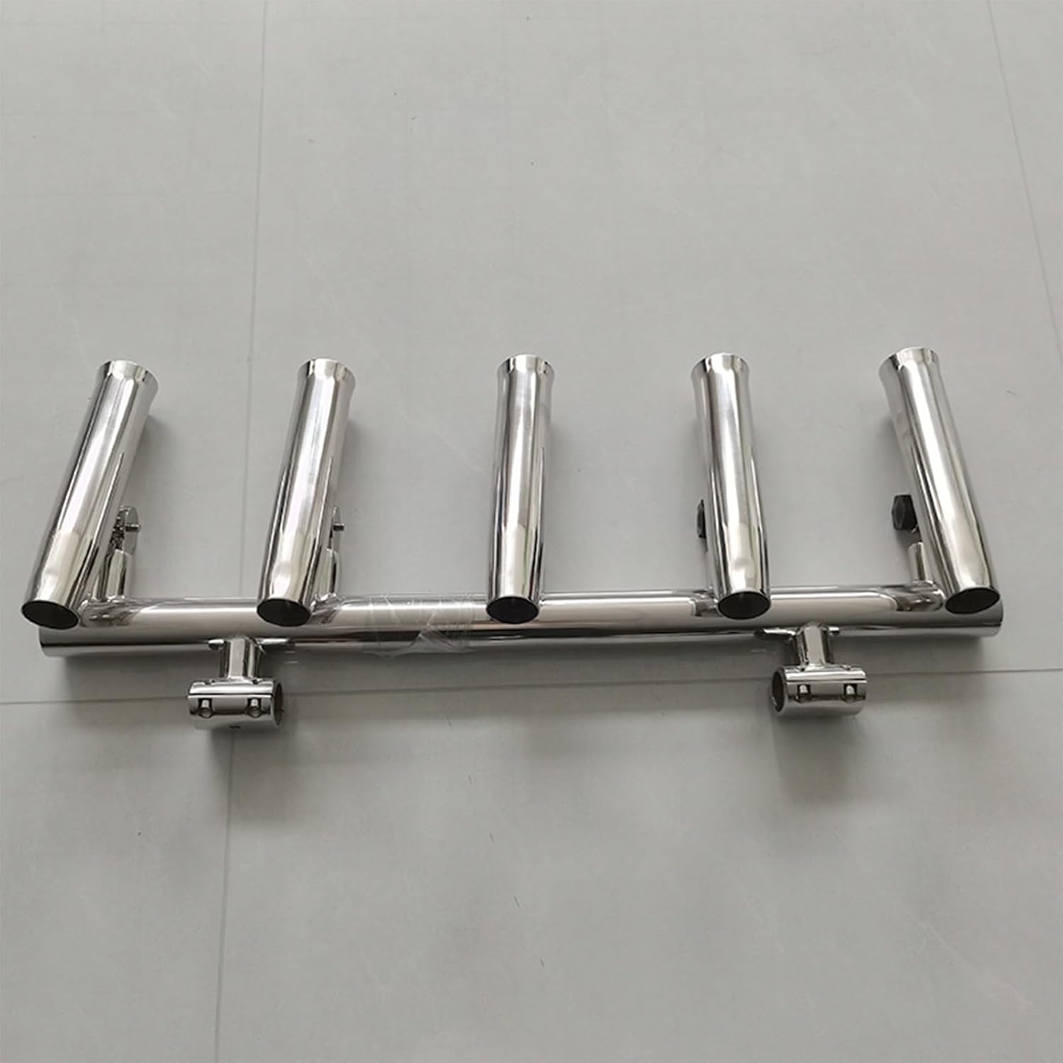 Angelrutenhalter für 5 Ruten, Edelstahl, 180° winkelverstellbar, T-Top-Boot-Raketenwerfer, Clip-on-Halterung, Marine-Angelkonsole für die meisten Angelruten