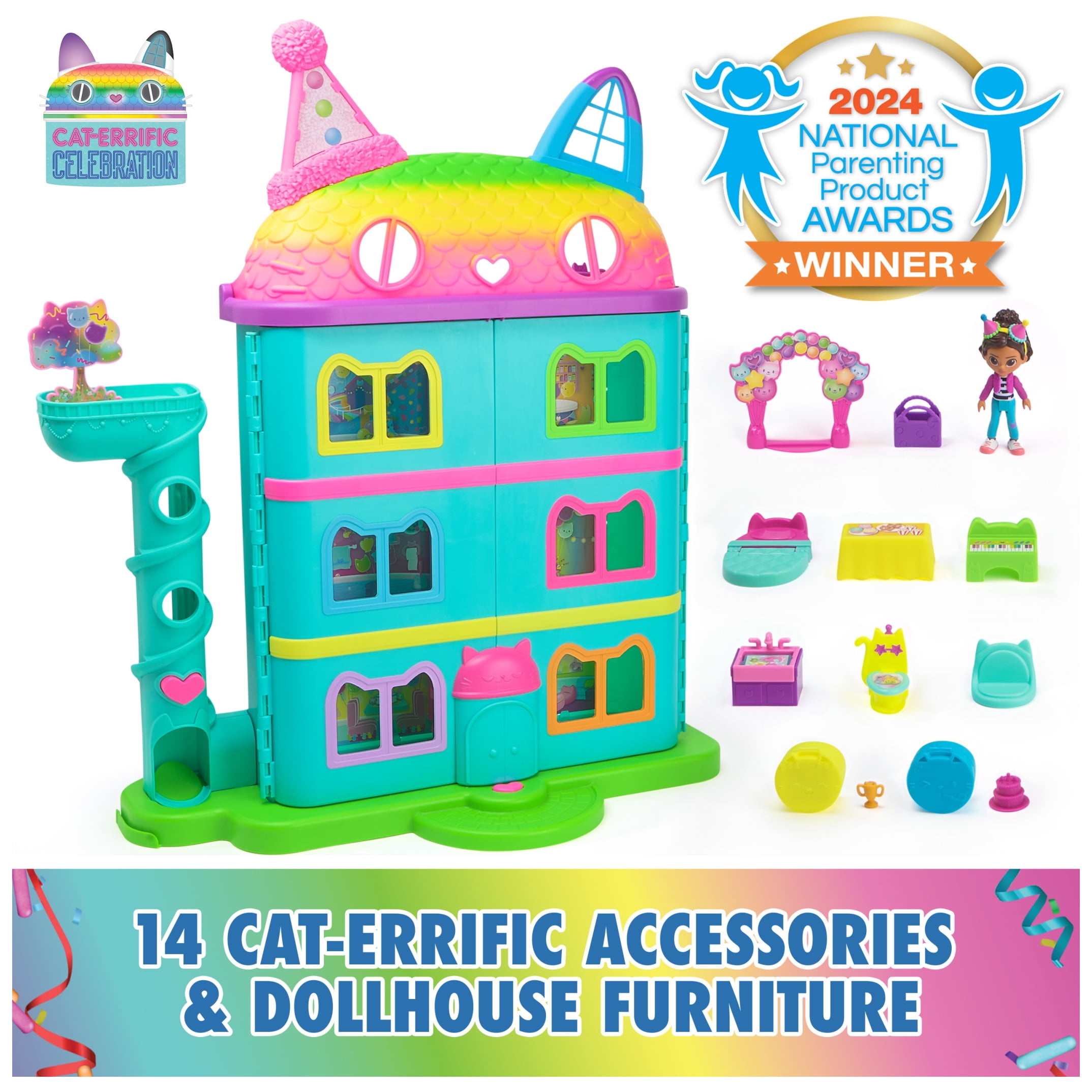 Spin Master Gabby&rsquo;s Dollhouse 25&prime;&prime; Tall Playset with Figures, Furniture & Sound Effects