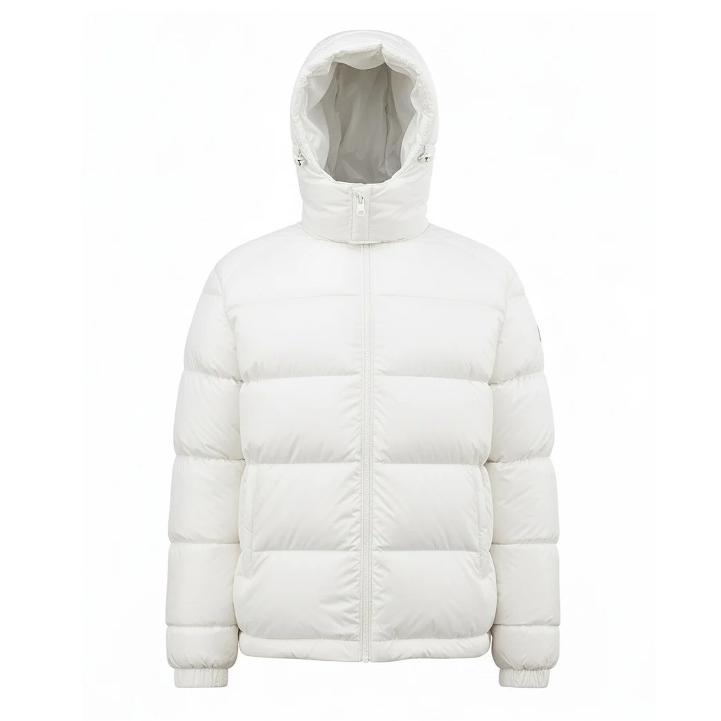 12 Pack Adult Shiny Bubble Jacket with Hood in White