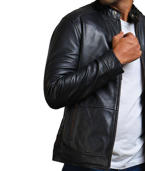 Douglas Mens Skull Biker Leather Jacket