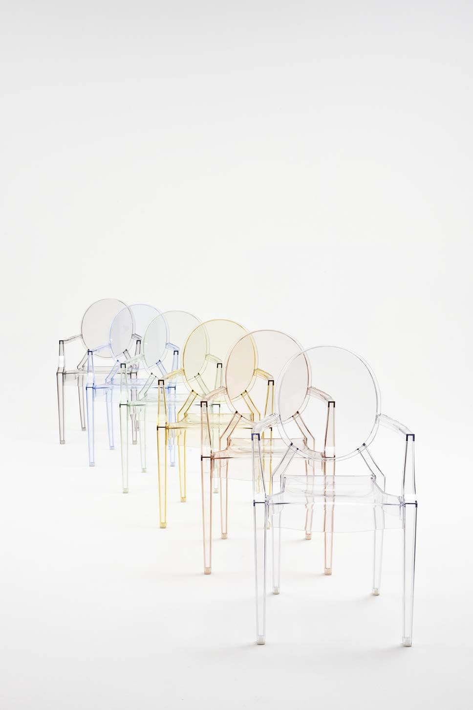 Kartell Louis Ghost, Set da 4 Sedie, Cristallo