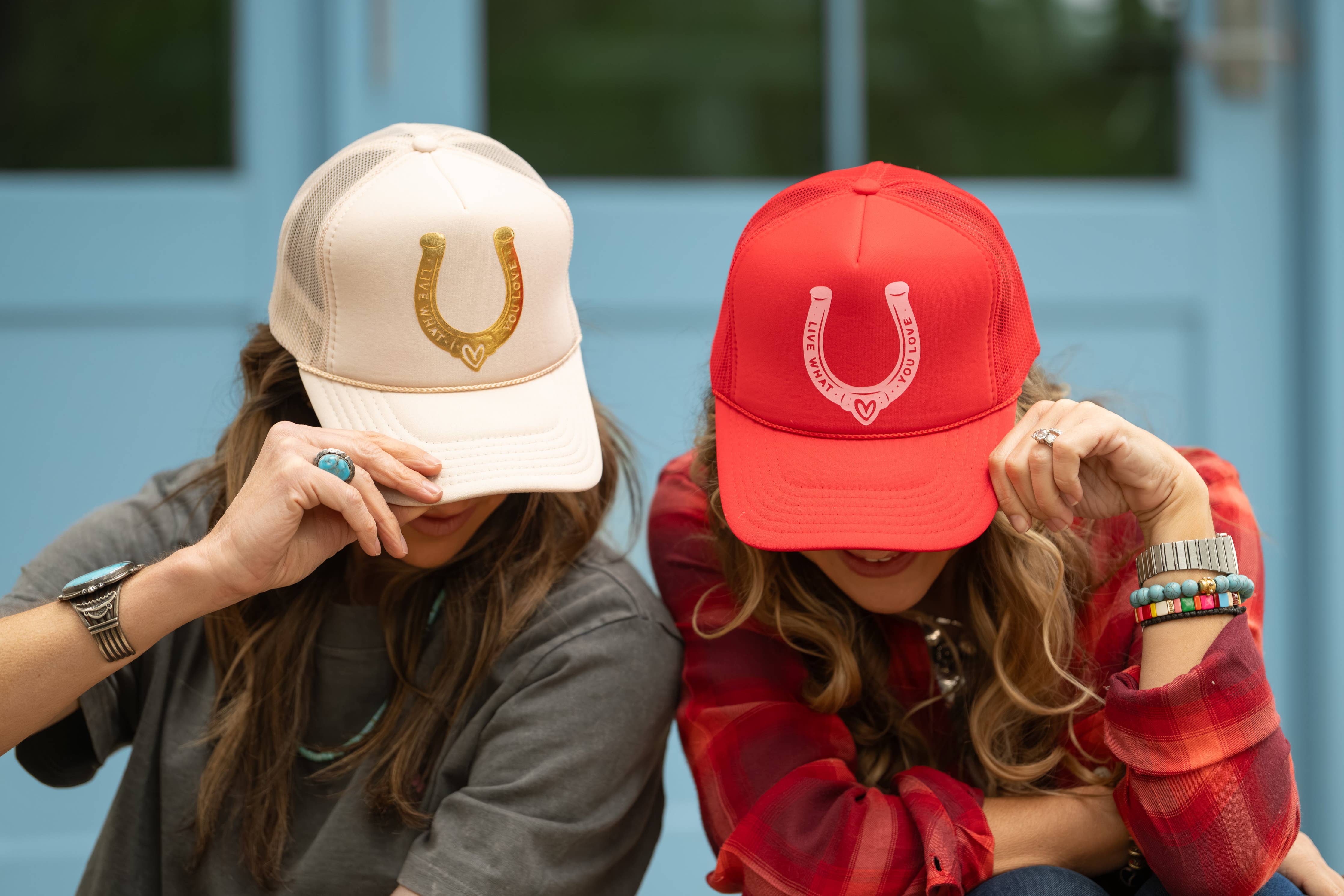 Lucky in Love Trucker: TAN - GOLD