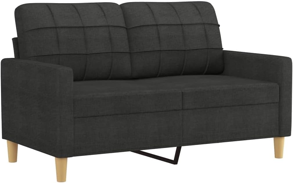 Gecheer Set di 3 divani da salotto moderni, 6 posti, in tessuto nero
