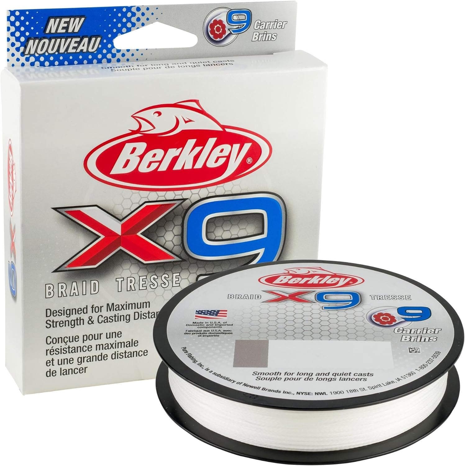 Berkley X9 geflochtene Angelschnur – 9-fache geflochtene Schnur zum Salzwasser- und Süßwasserangeln