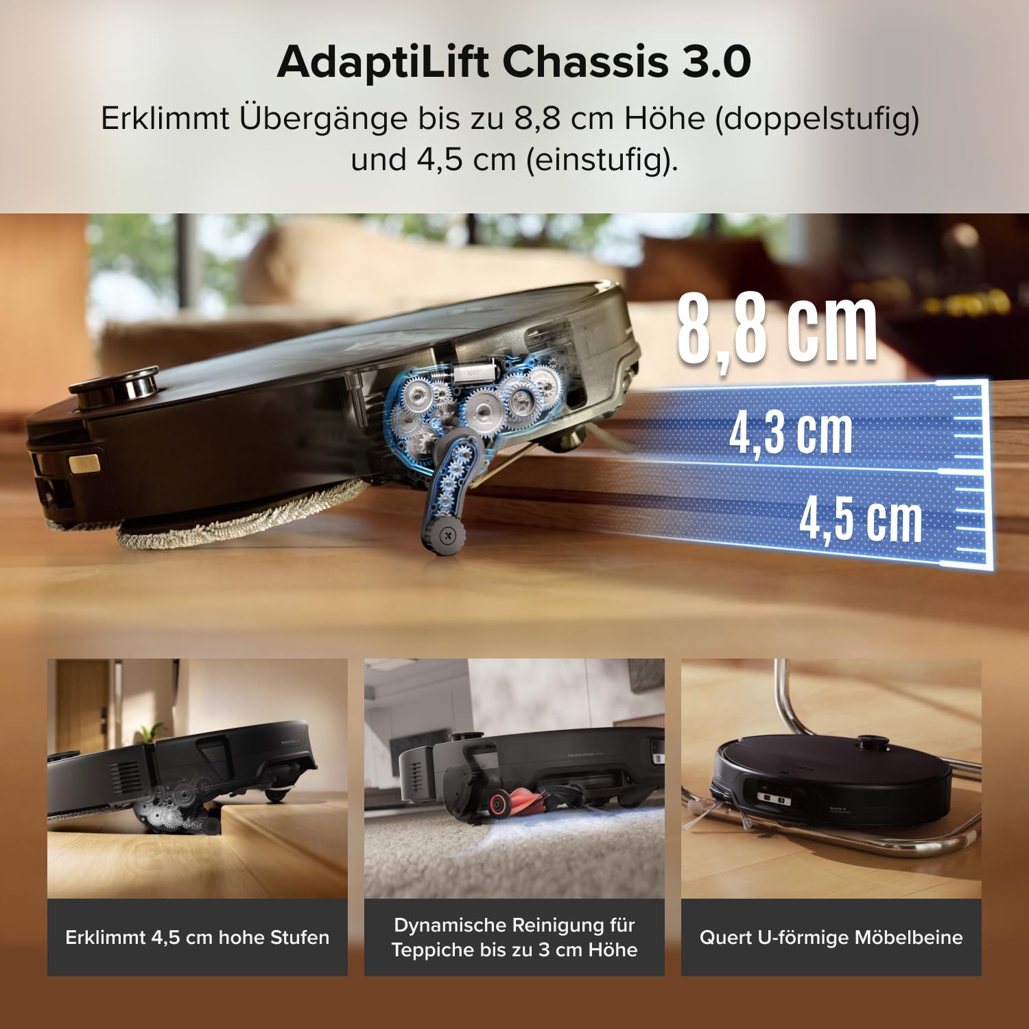Saugroboter mit Wischfunktion Saros 20 Neo, 36.000 Pa Saugkraft, LiDAR-Navigation und Absaugstation