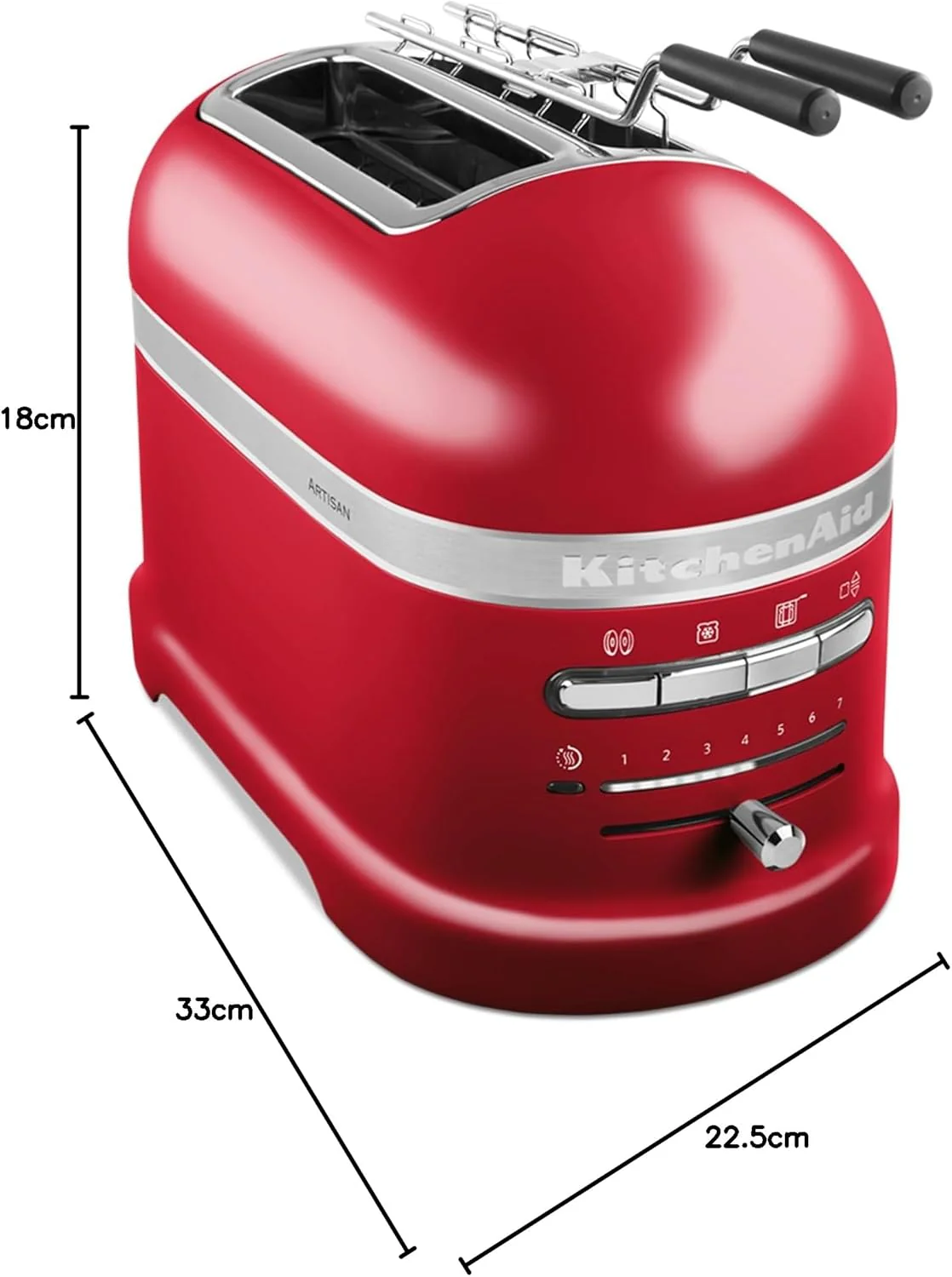 KitchenAid Toaster f��r 2 Scheiben mit Sandwich-Zange | Artisan | Retro Toast Machine | Verschiedene Funktionen und Br?unungsstufen | Gr��n