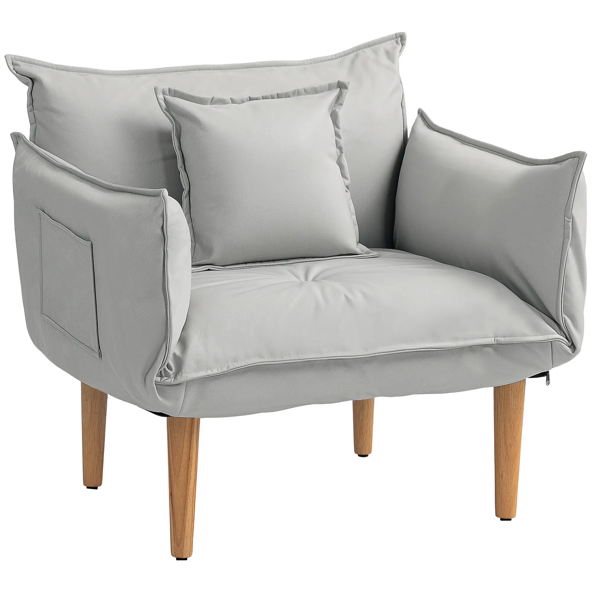 HOMCOM Schlafsessel mit 5-fach verstellbarer Rückenlehne 2in1 Bodensofa