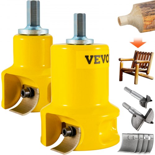 VEVOR Zapfenschneider Forstnerbohrer 25,4 mm & 50,8 mm, 6 Klingen Zapfenschneider Forstner Bit Zapfenschneider Set für Balkenbetten, Balkengeländer, Balkenzäune, Balkentische usw. Forstnerbohrer