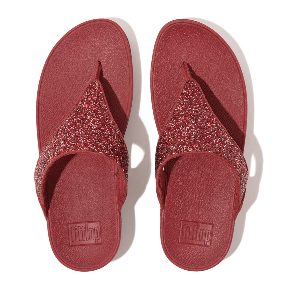 FitFlop Lulu Glitzer Dusty Red Zehensteg
