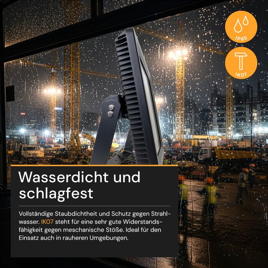 LED Stadion Fluter 500W 60000lm - Flutlicht LED Strahler außen 5000K neutralweiß, 60° Weitwurf, IP65 wasserdicht, Stadionlicht für Sportplatz, Baustelle - LED Scheinwerfer 230V