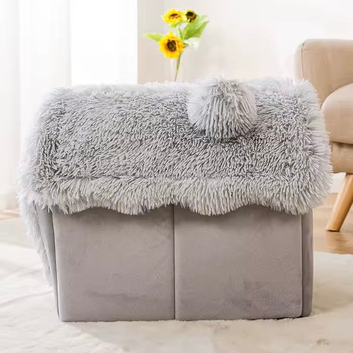 Pet Bed for Dogs & Cats �C Soft Fleece Cover & Non-Slip Base