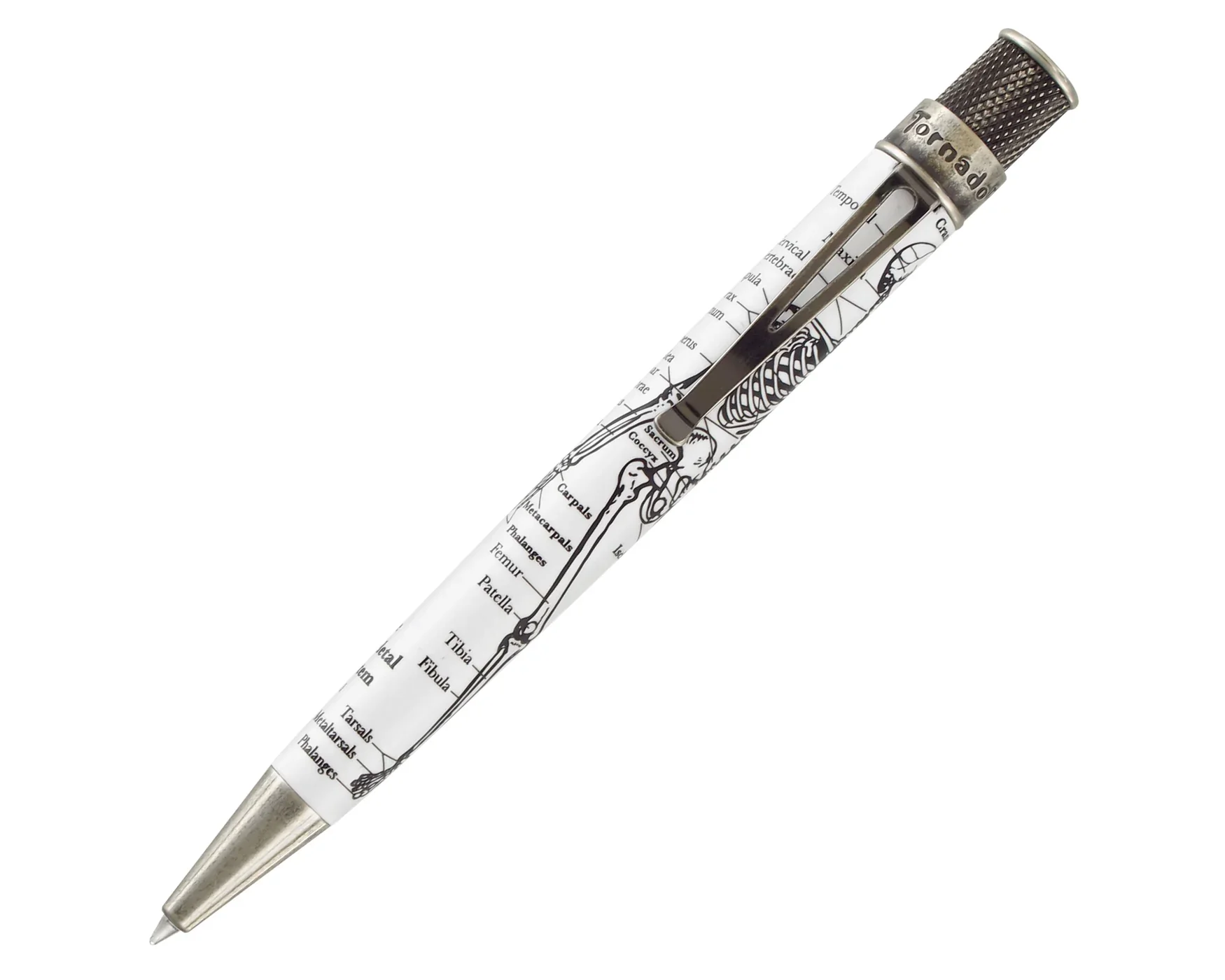 Retro 51 Tornado? Vintage Metalsmith Rollerball Pen - Dr. Gray Skeleton