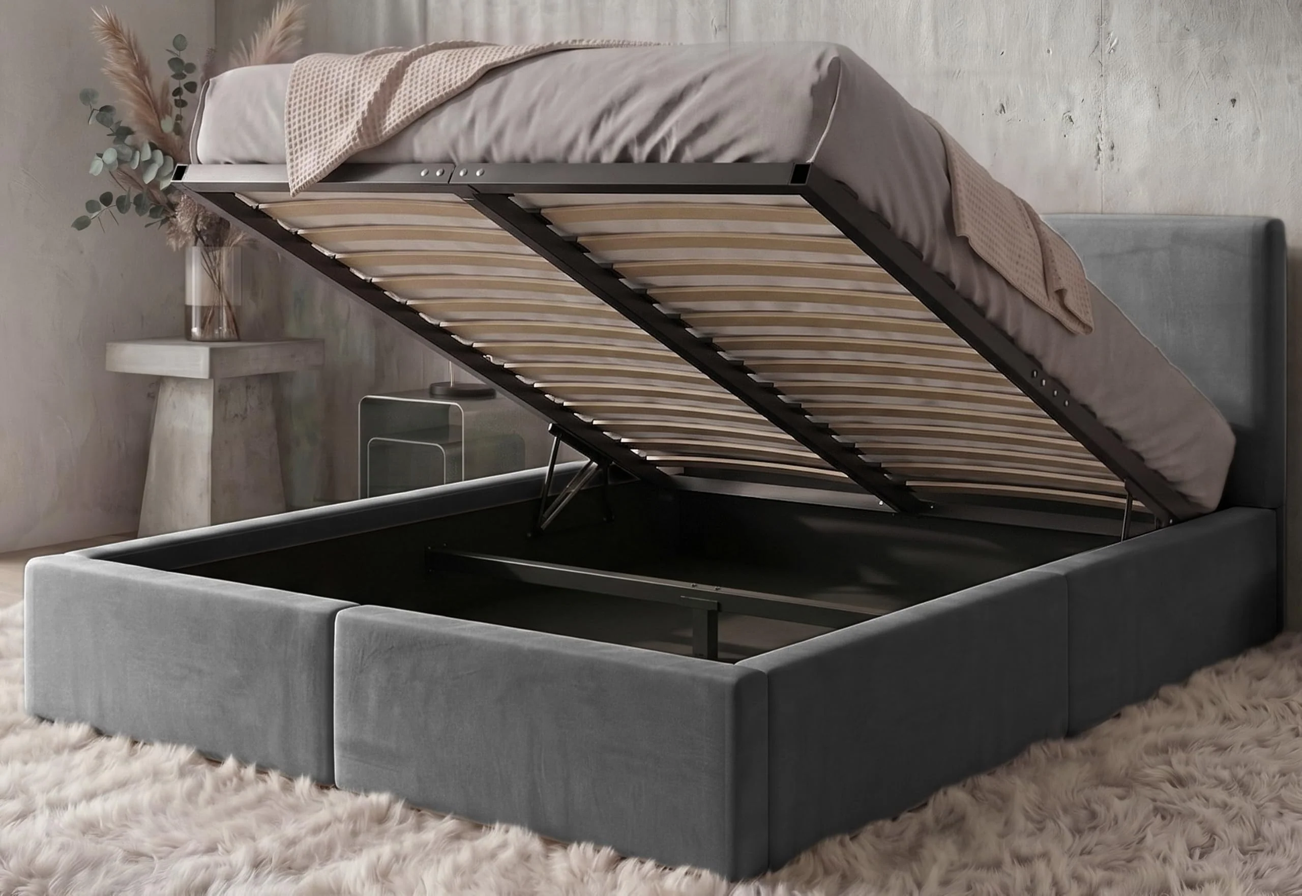 Interbeds Polsterbett mit Bettkasten und Lattenrost