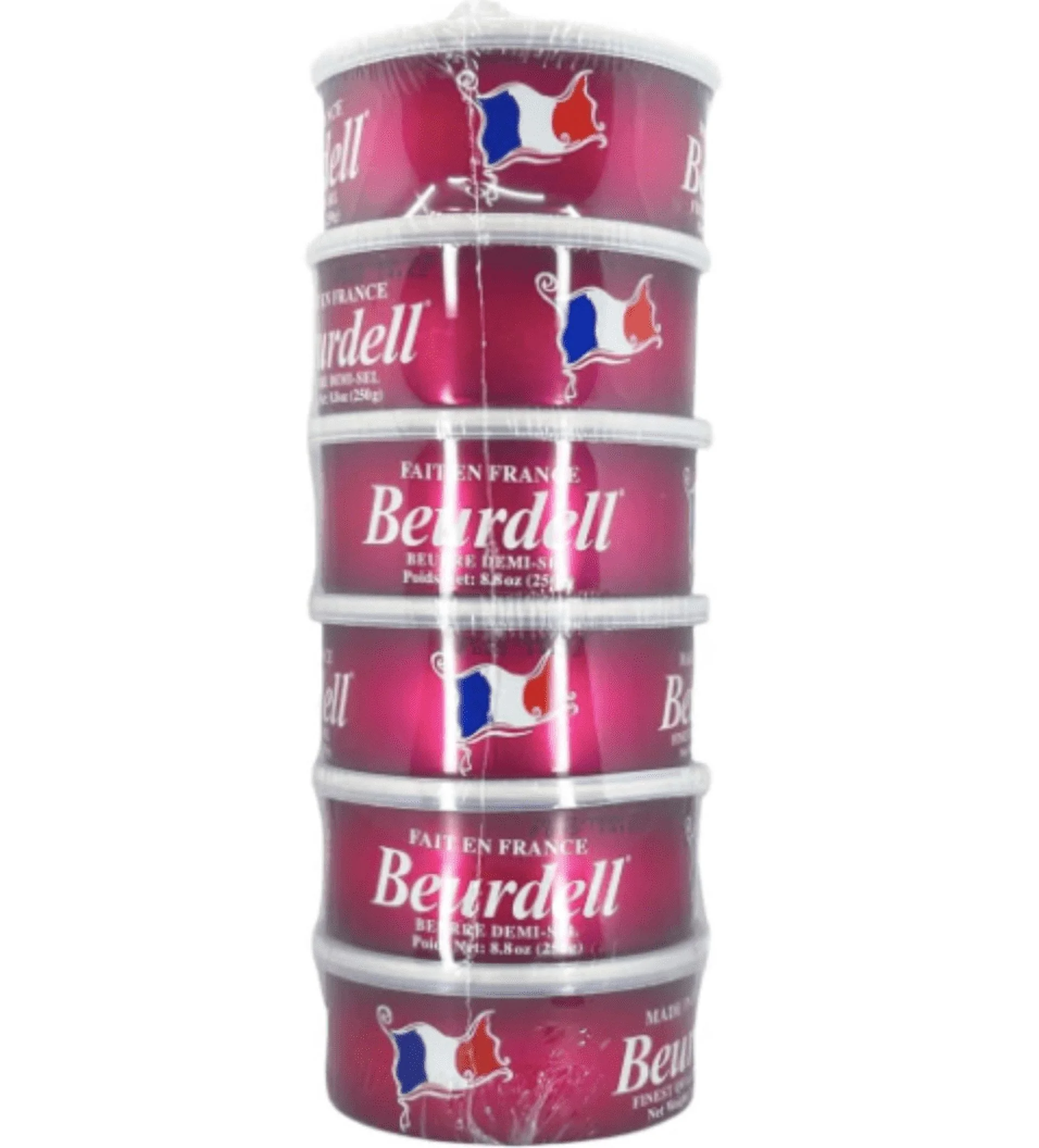 Beurdell Canned French Butter – 100% Natural Salted Pasteurized Real Butter | Long Shelf Life Emergency Survival Food | Great for Cooking, Baking, RV & Camping | Pull Top Lid | Pack of 24 | France