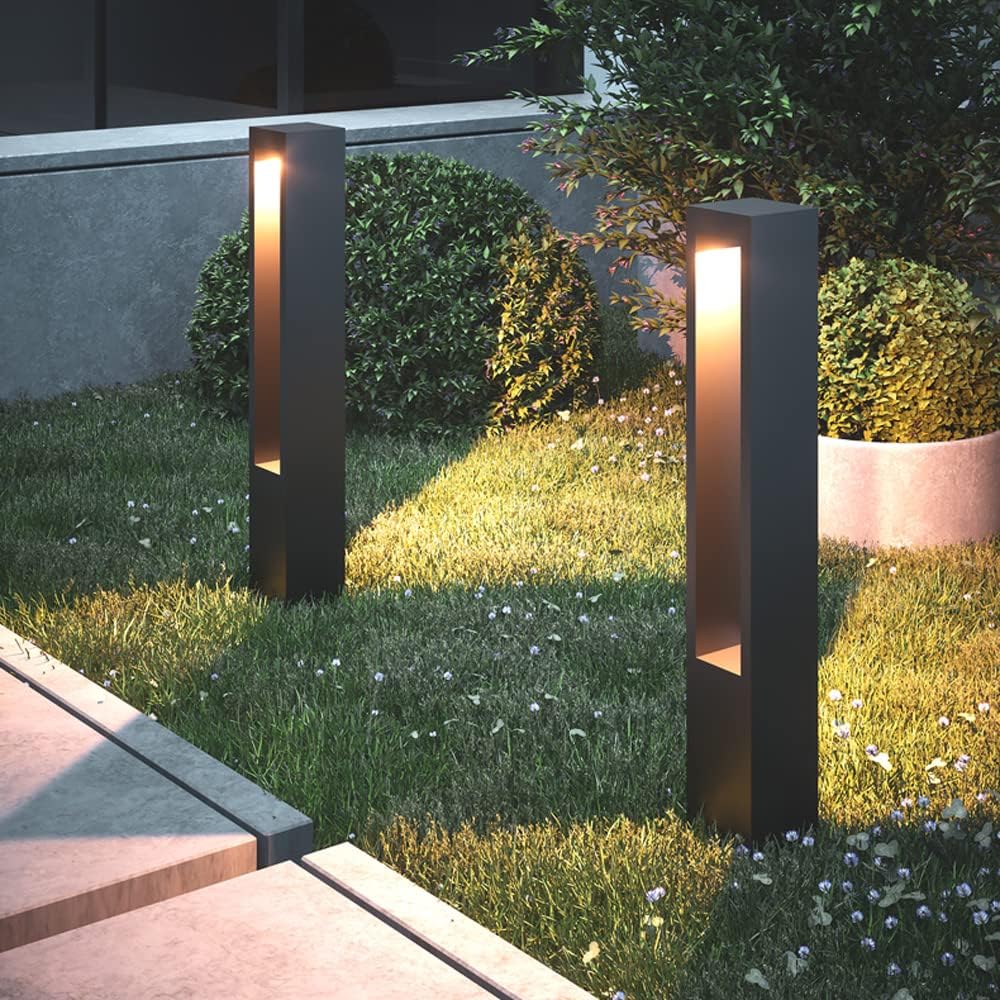 Moderne wasserdichte LED-Rasenleuchten für den Außenbereich, stilvolle Gartenwegelampen, Villa, Auffahrt, Bodenmontage, Landschaftsbeleuchtung, H14 cm, zum Aufhängen, eine Farbe B