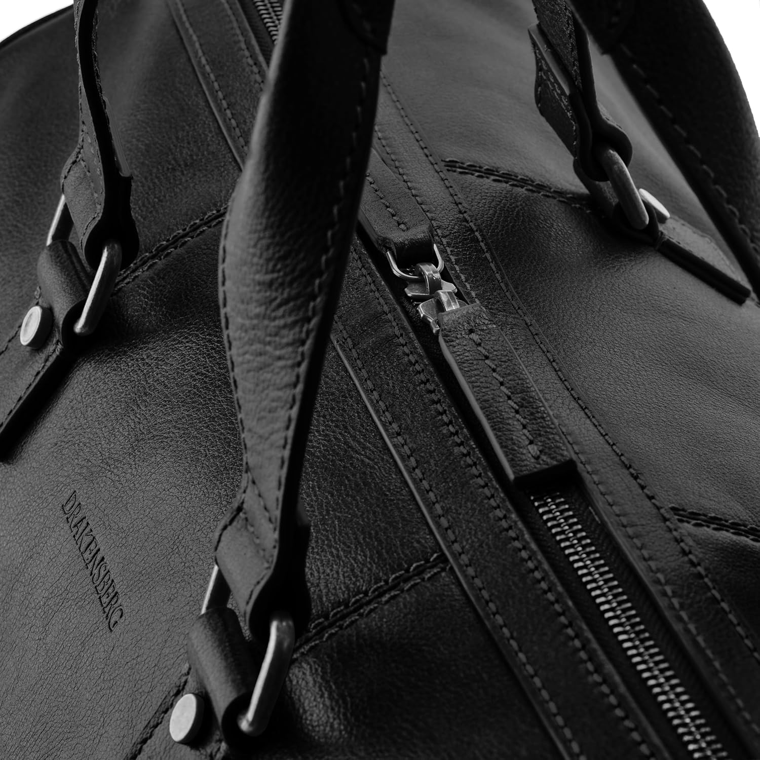 DRAKENSBERG Leder Weekender 'Romeo' (48cm) kleine Elegante Reisetasche, Damen, Herren, zulässiges Handgepäck | 35L, Schwarz, DR00540