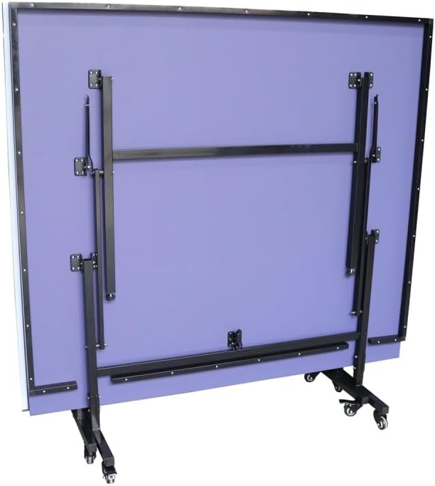 TechFit Tavolo da Ping Pong Professionale per Interni - Pieghevole da Interno con Inclinazione Unilaterale, Struttura Metallica Nera, Rete da 180 cm, Roti Silconate con Freni, 274x152,5x76 cm