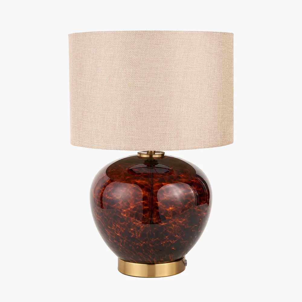 Tortoiseshell Glass Table Lamp & Shade