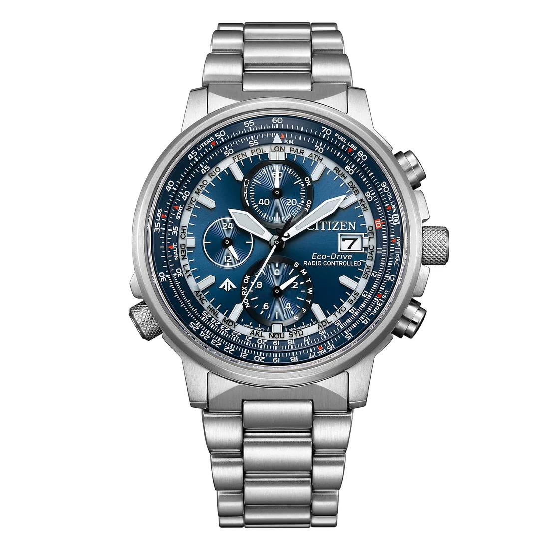 Citizen AT8300-58L Crono Pilot blu Radiocontrollato in acciaio