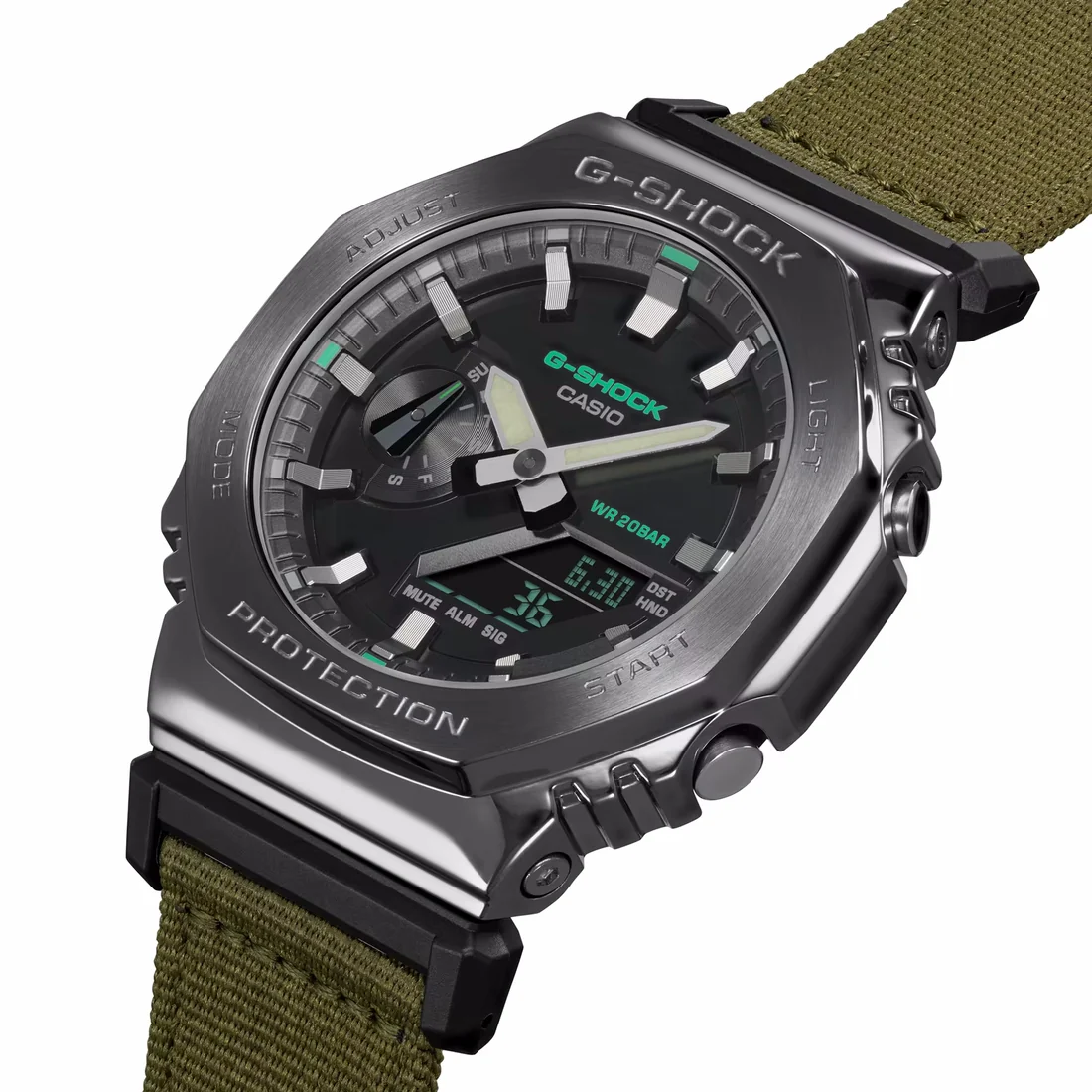 Orologio G-Shock GM-2100CB-3AER cinturino tessuto verde militare