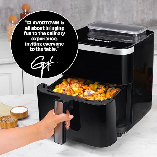 Guy Fieri's Flavortown 6.5 Quart Steam Air Fryer with Moisture Lock Technology – Programmable Steamer and Air Fryer Combination, Temperature Control, 10 Presets, 1700 Watts : Home & Kitchen