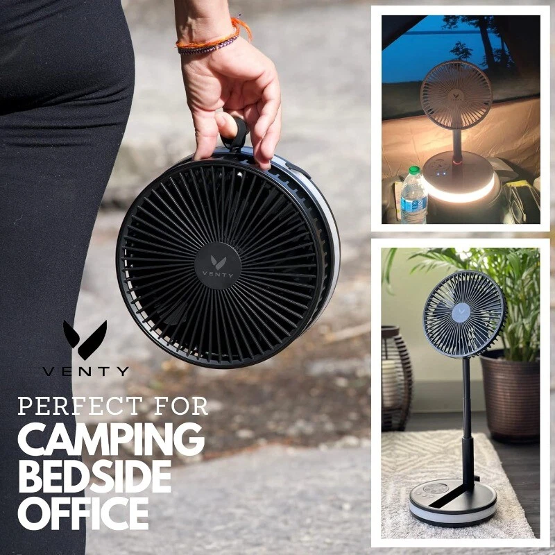 VENTY Ventilatore Portatile Wireless con Batteria 16000mAh - Autonomia 48 Ore