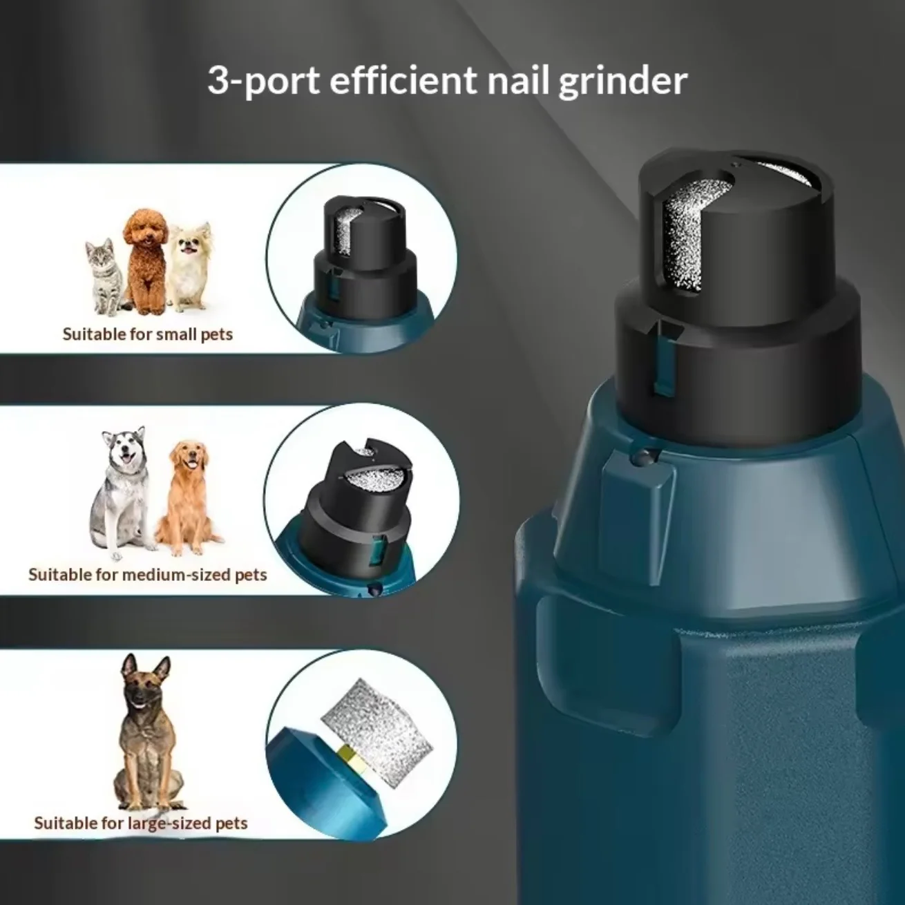 Dog Nail Grinder �C 6-Speed Settings, Dual LED & USB Rechargeable