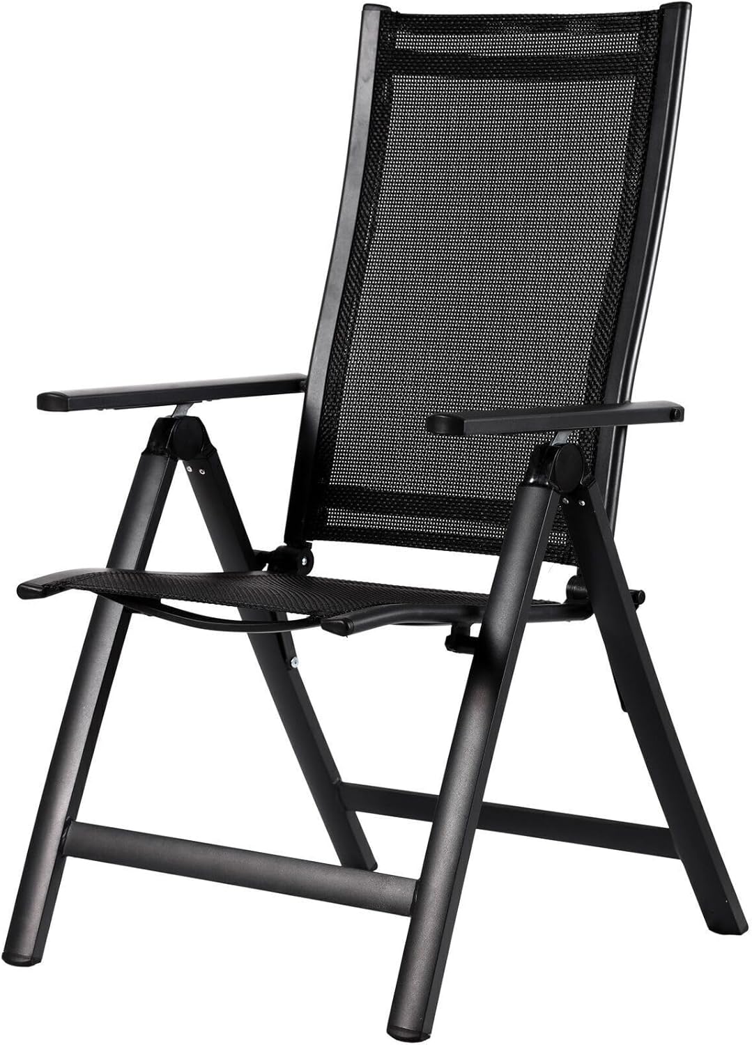 OUTFLEXX Premium Garten-Essgruppe, anthrazit matt, Alu/Textilene, Tisch 180/240x100cm, 8 Klappstühle