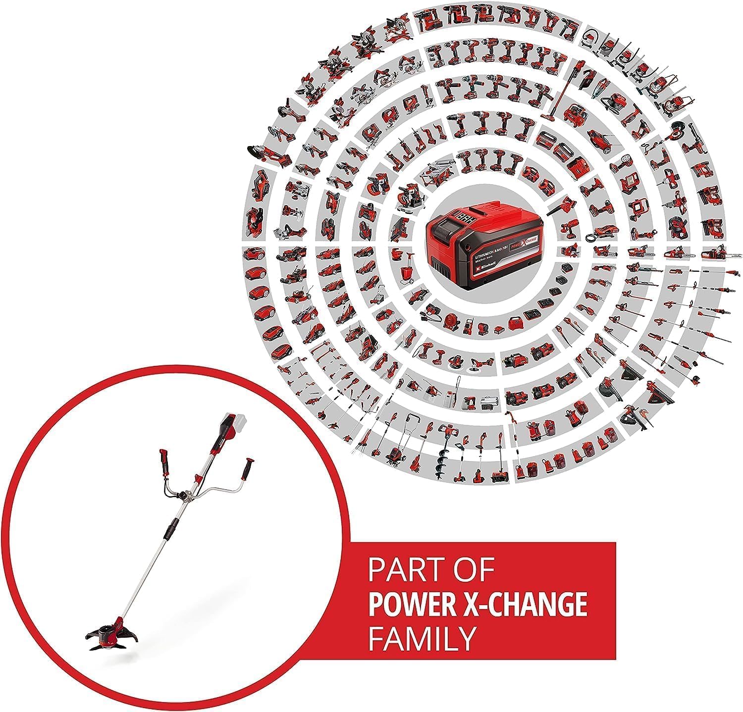 Einhell Akku-Sense Agillo 36/255 BL Power X-Change (Li-Ion, 2 x 18 V, Brushless Front-Motor, elektronische Drehzahlregulierung, Zweihandgriff, Split Shaft, ohne Akku und Ladegerät)