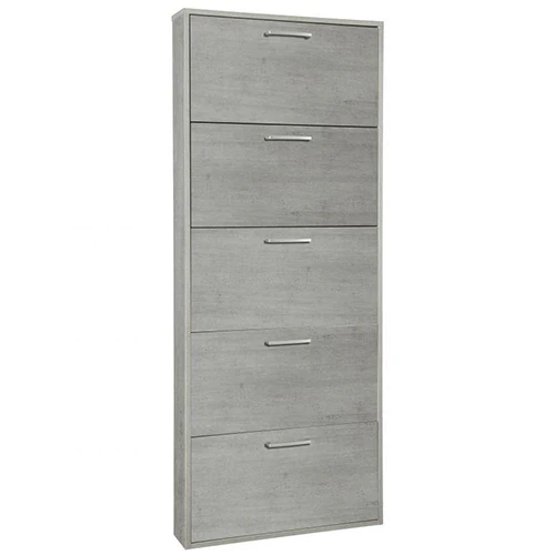 Scarpiera Silene 5 Ante Cemento 70x26x190 Cm