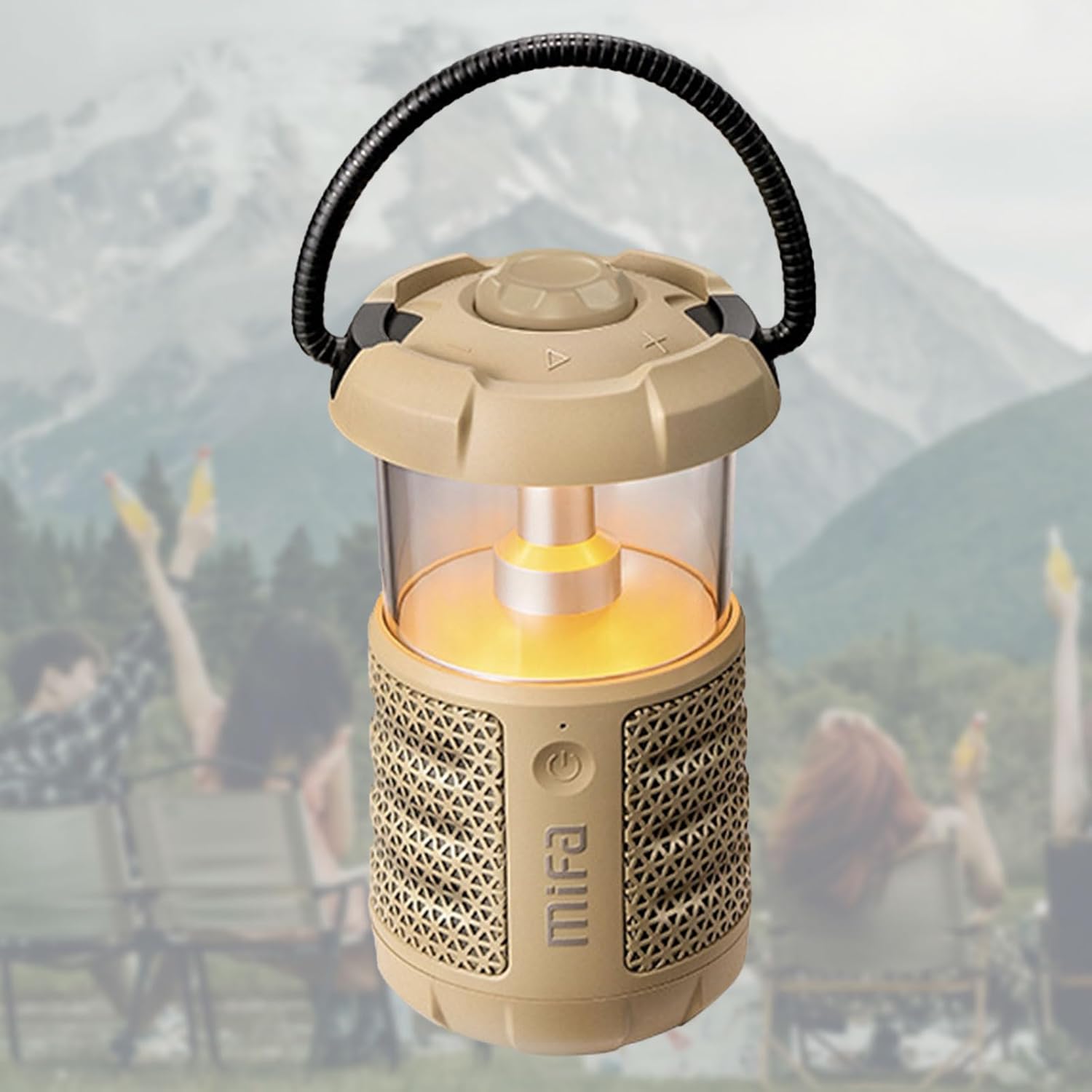 Tragbare Camping-Laterne mit kabellosem Lautsprecher, 360°-Sound, einstellbare Helligkeit, Multi-Modus, Audio für Outdoor-Abenteuer, Wandern, Camping, Notfallgebrauch