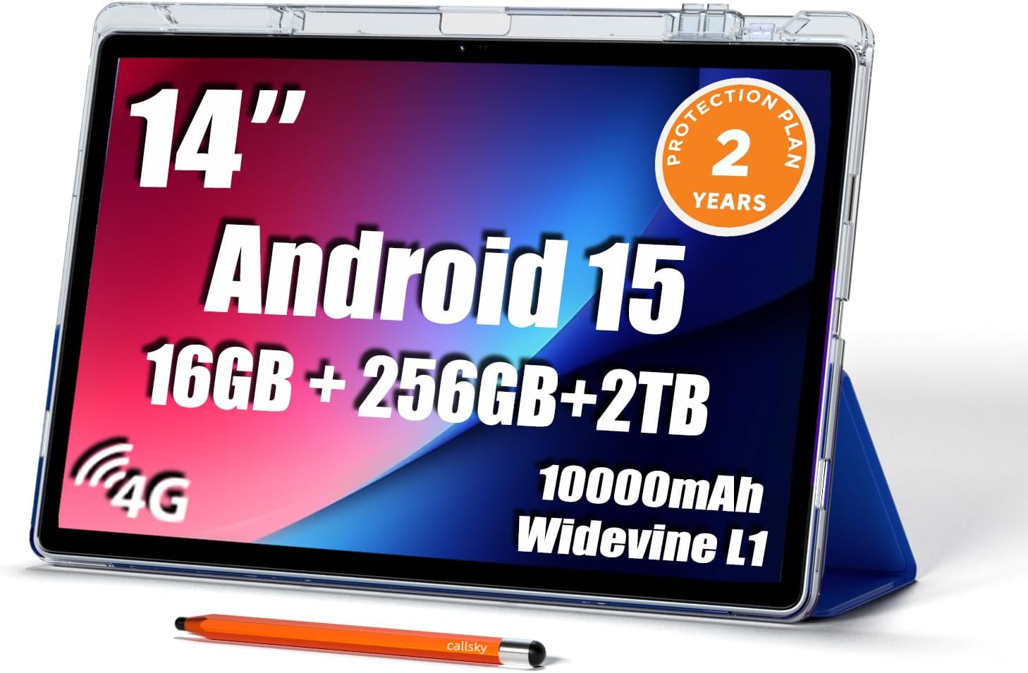 14 Inch Android Tablet 16GB RAM 256GB ROM 4G LTE