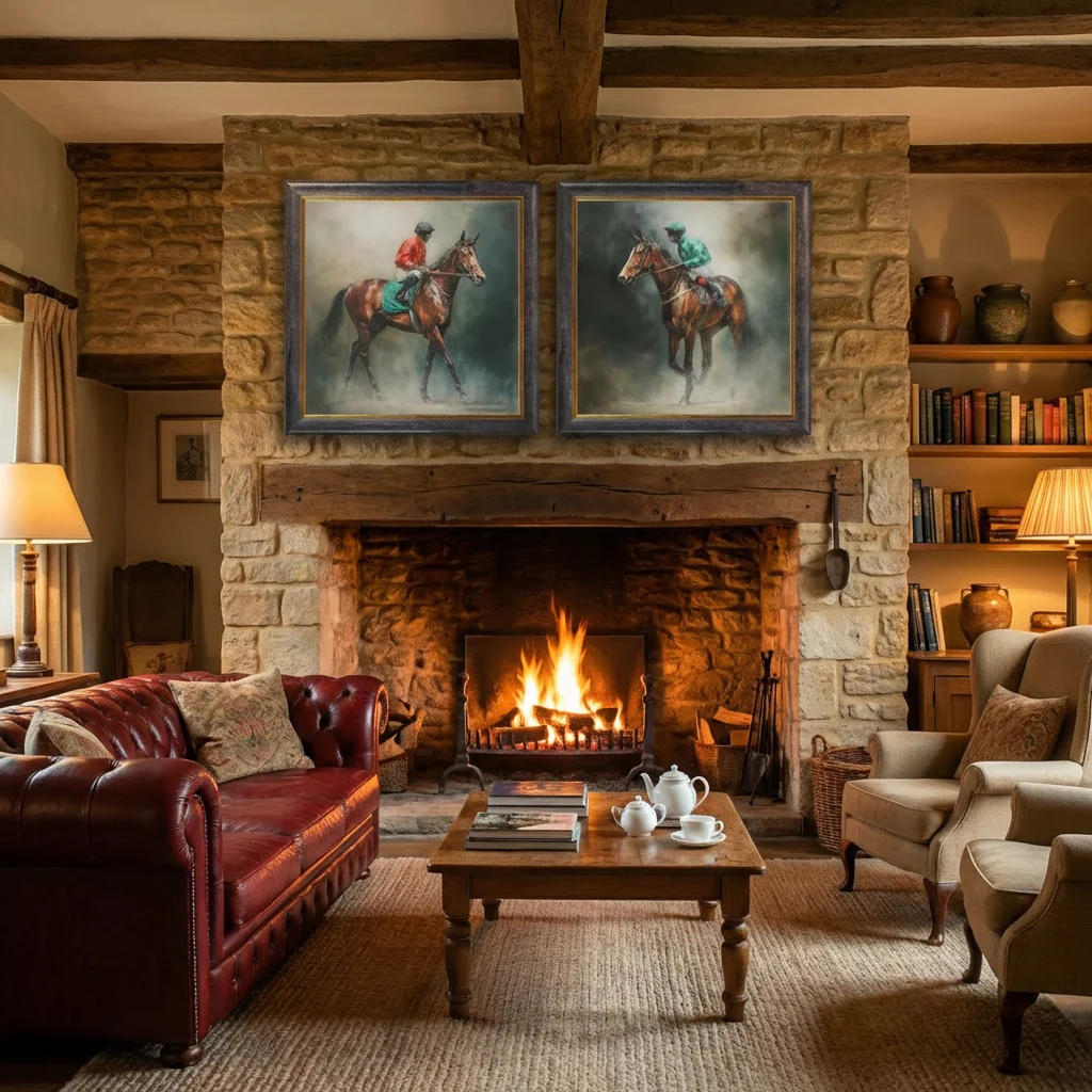 The Irish Racehorses �C Oxford Square Framed Art