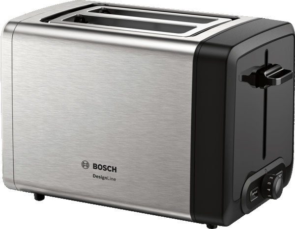 Toaster DesignLine TAT4P420DE, integrierter Edelstahl-Brötchenaufsatz