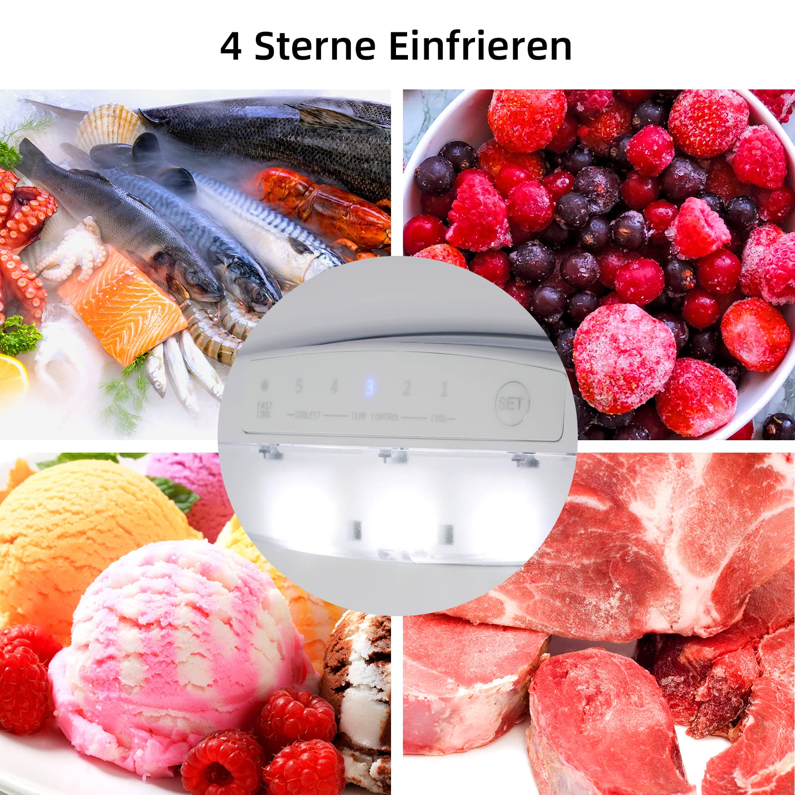 Kühl-Gefrierkombination 117 L, 114 cm hoch, 47 cm breit, freistehend, Low-Frost, 39 dB, Klasse E