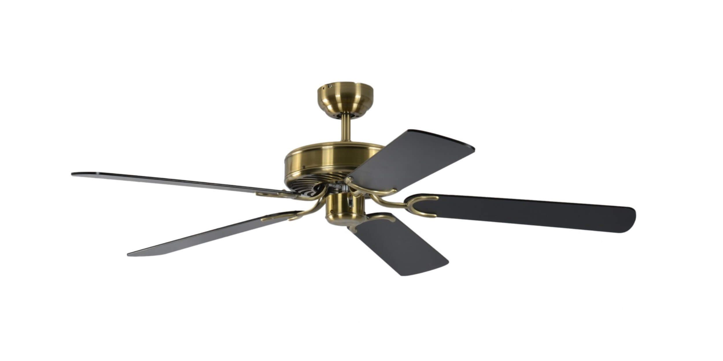 Deckenventilator Deckenventilator Potkuri Messing antik / Schwarz