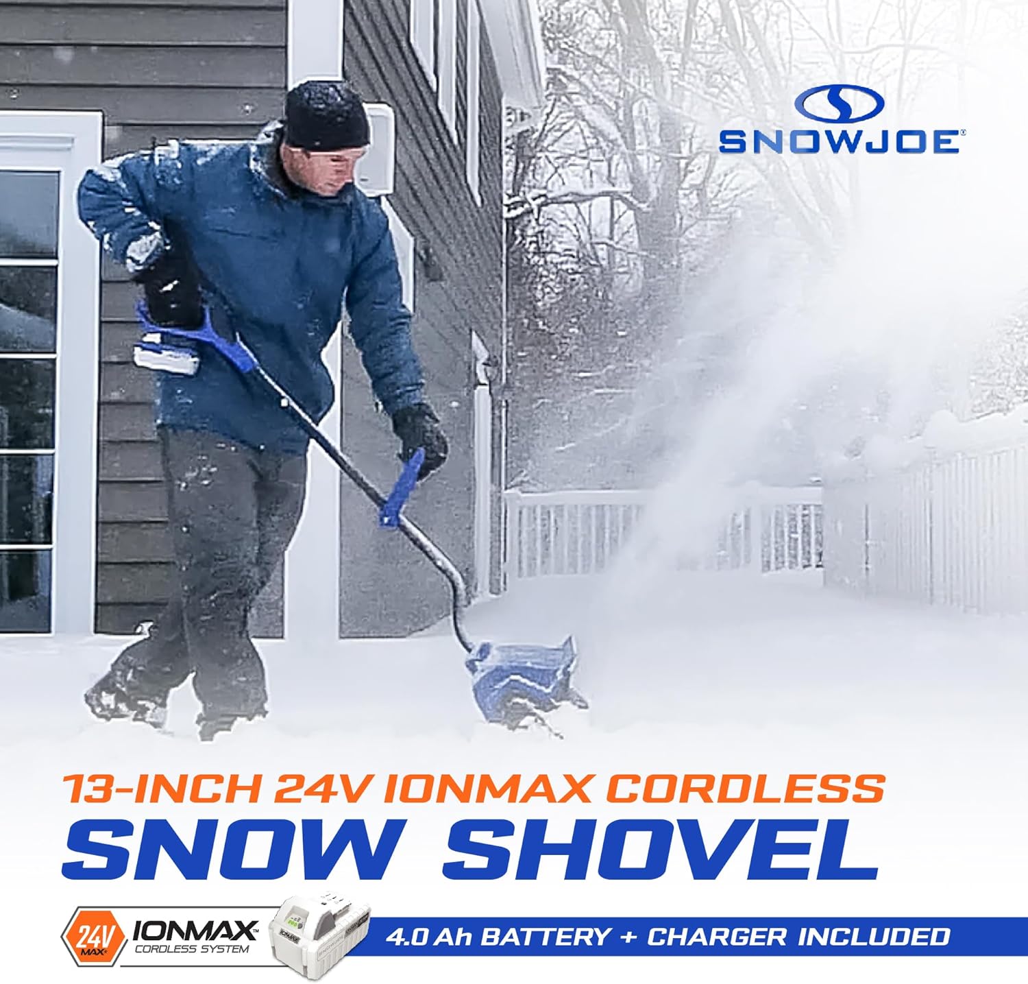 Snow Joe 24V Cordless Electric Snow Shovel Kit w/ Cover & Scraper  13