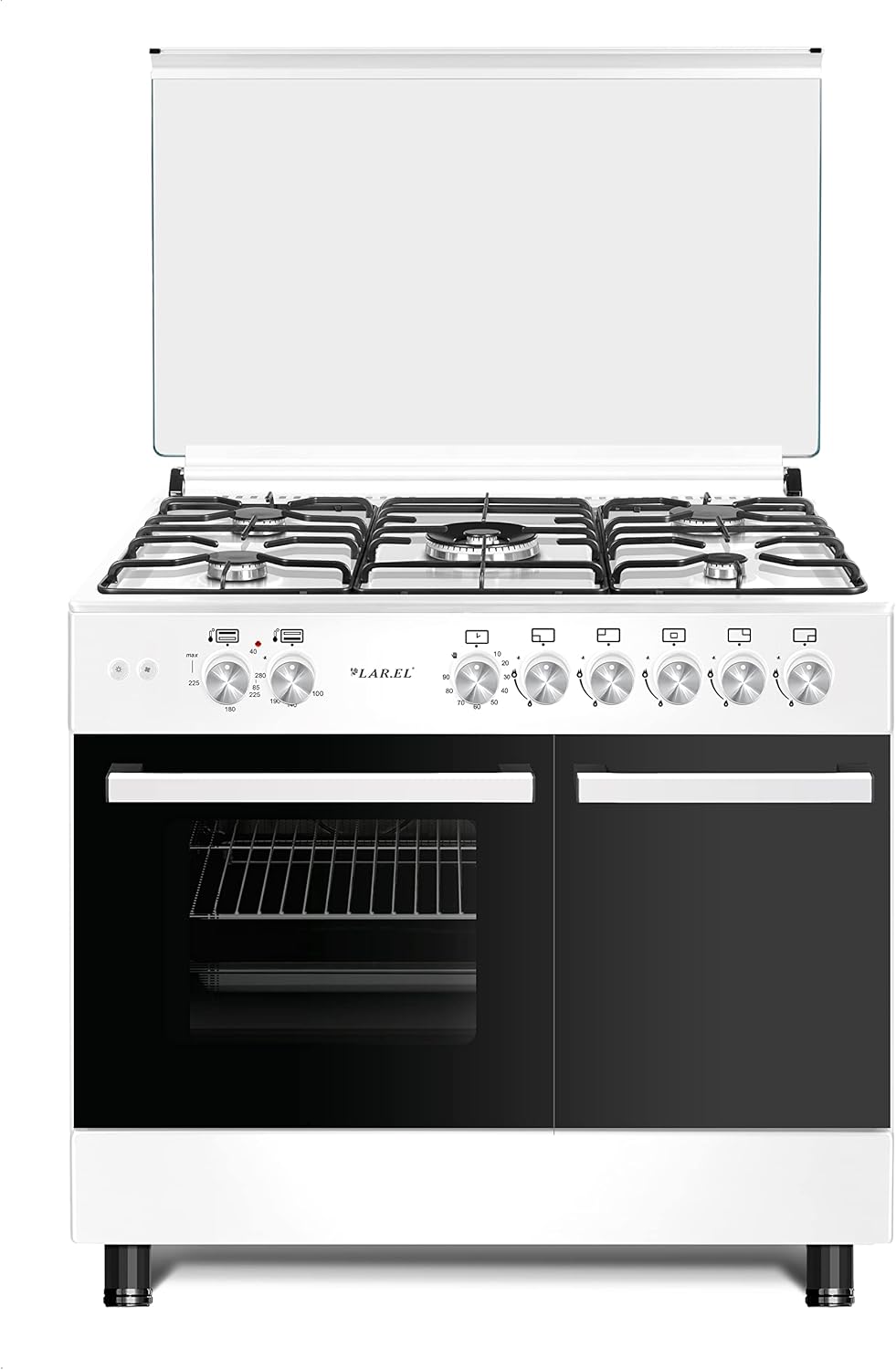 Cucina da 90x60 BIANCA LAR.EL forno ELETTRICO con vano porta bombola 5 fuochi