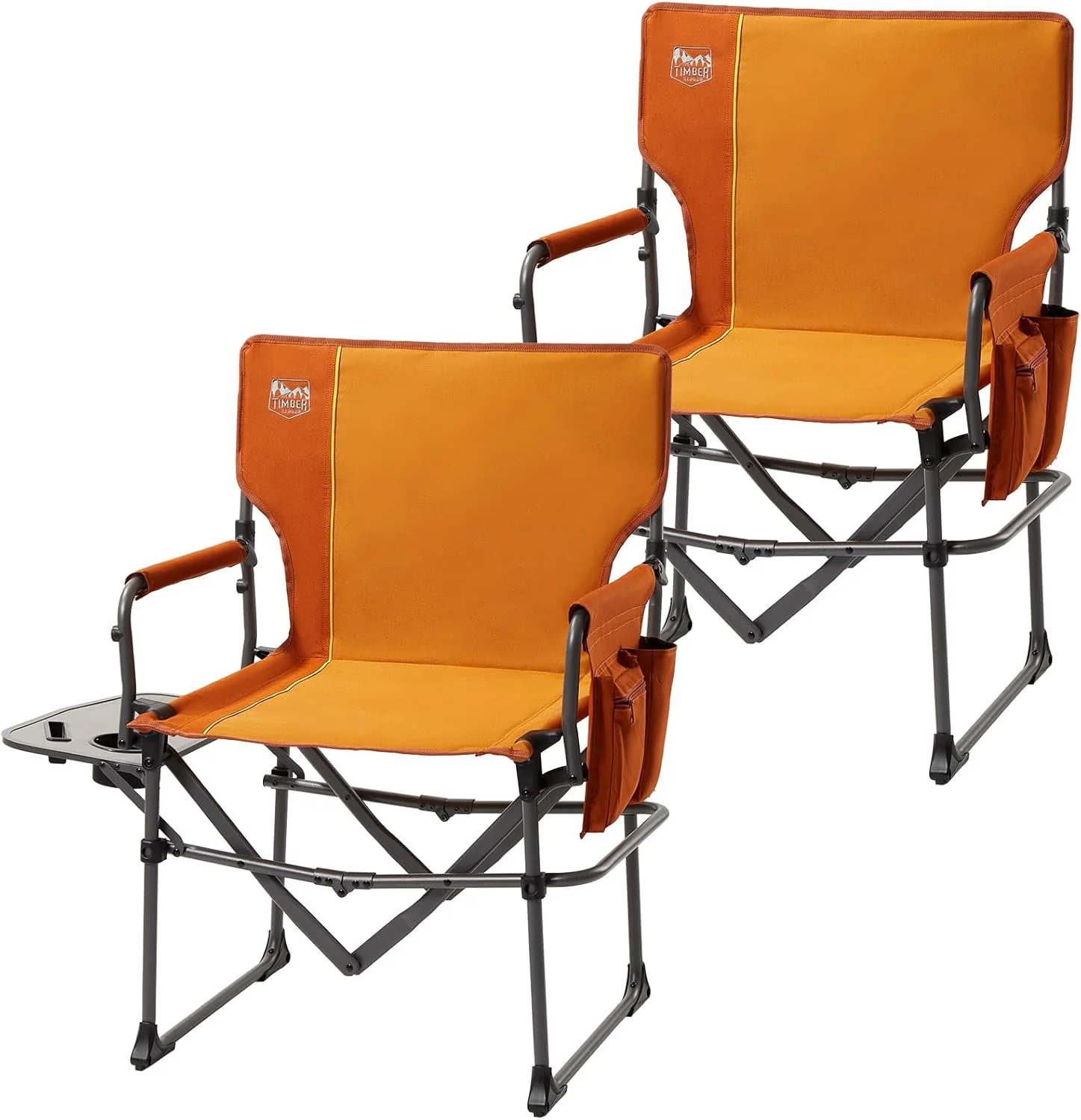 TIMBER RIDGE Aluminum Camping Directors Chair with Side Table Pocket