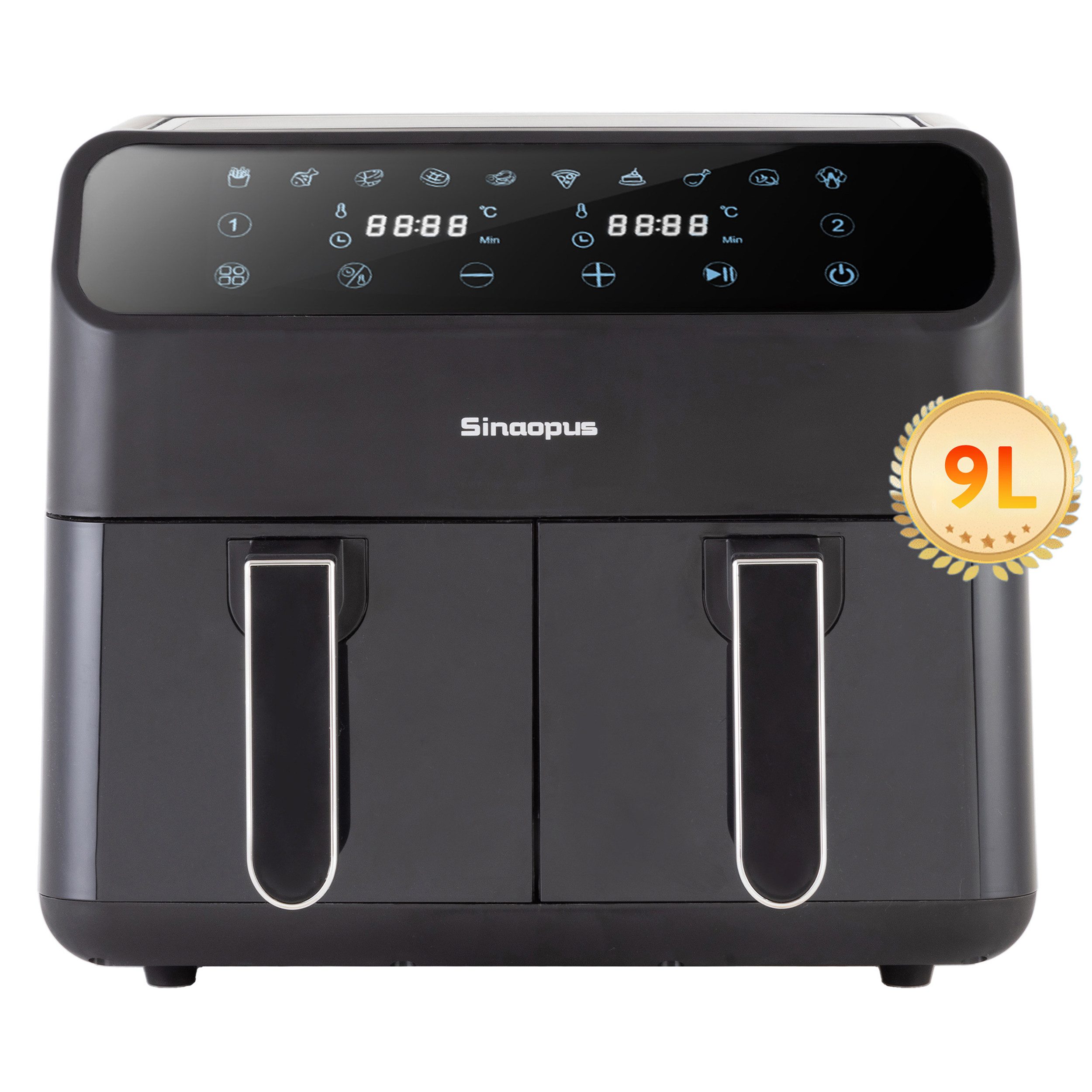 Heißluftfritteuse gesunde Fritteuse 901A Heissluftfritteuse mit Doppelkammer, XL