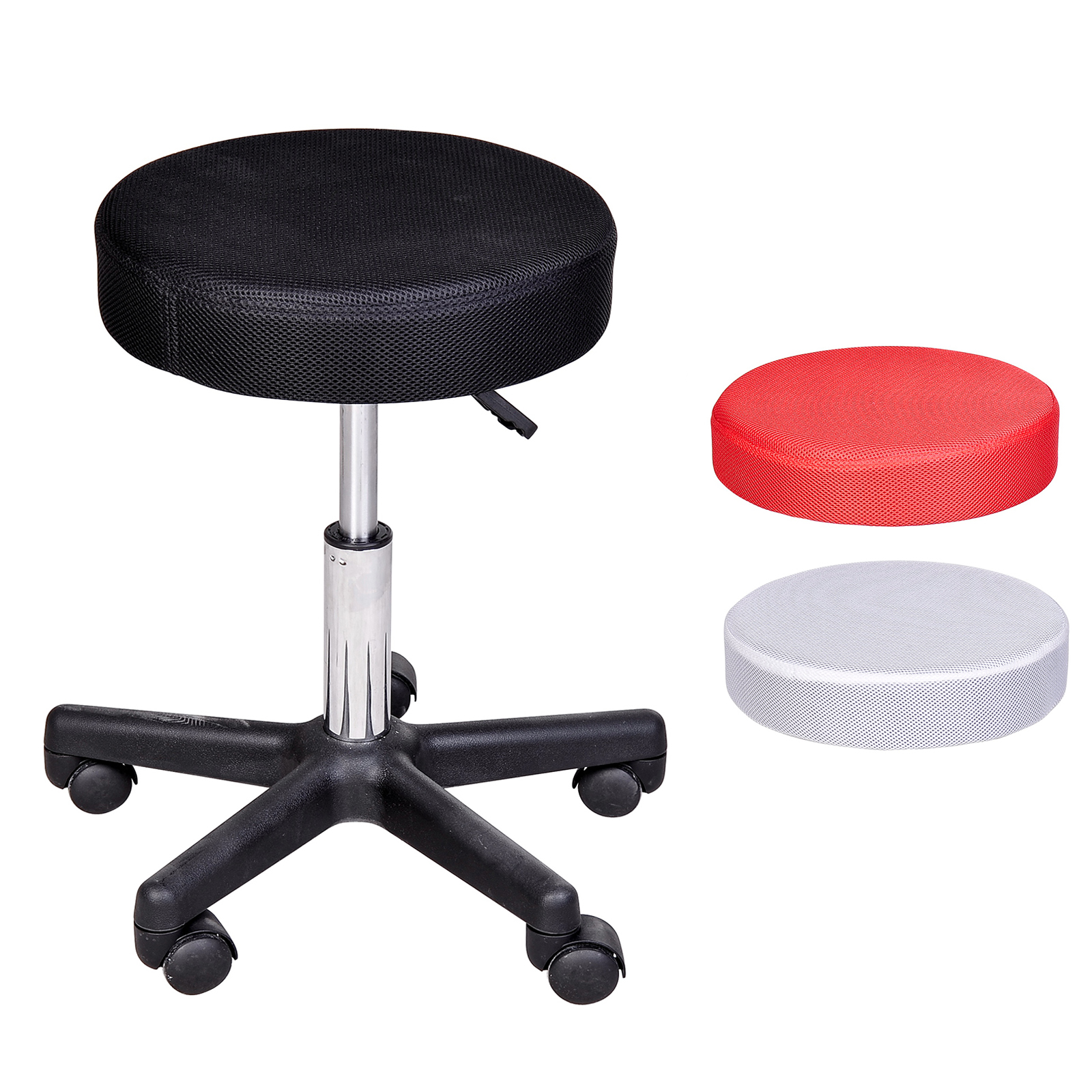 HOMCOM Rollhocker für Massage mit höhenverstellbarer Drehfunktion und drei Schonbezügen