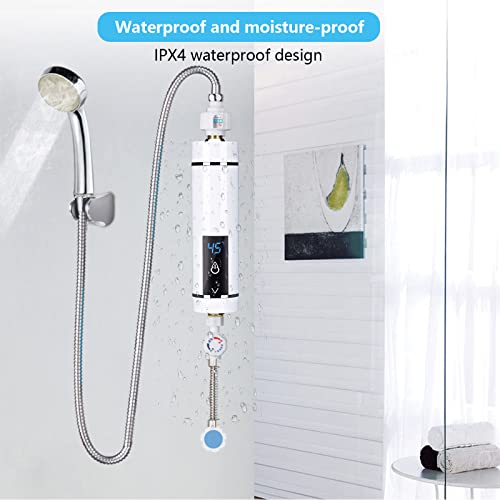 Mini Scaldacqua Istantaneo, Scaldabagno Elettrico Istantaneo Riscaldamento dell'acqua Tankless per Bagno Cucina, Display della Temperatura a LED, 220 V, 3500 W : Amazon.it: Fai da te
