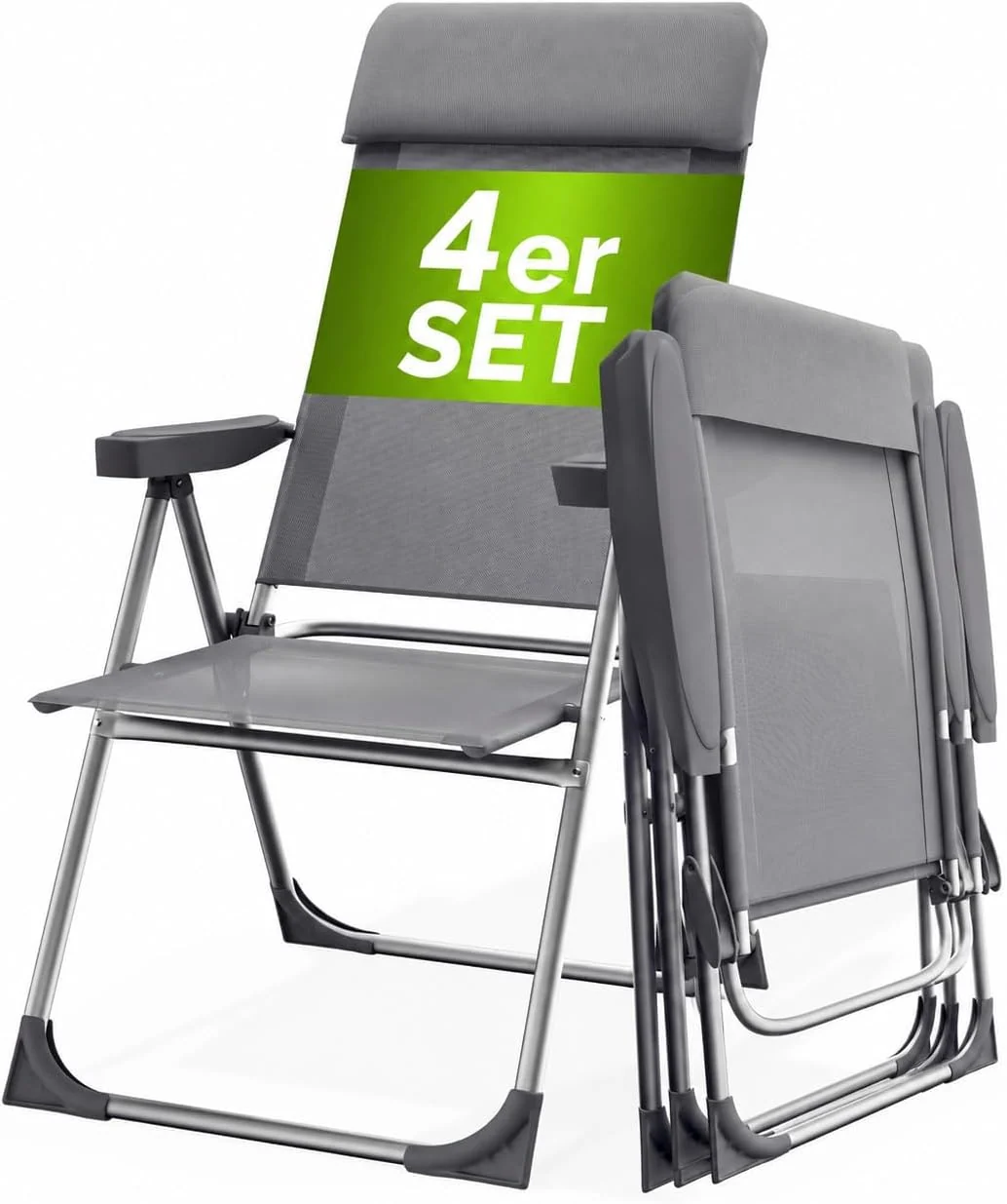 CASARIA Gartenstühle 4er Set 130 kg Belastbarkeit
