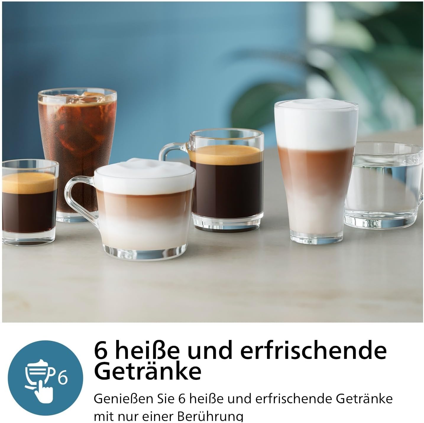 Philips 3300 Series Kaffeevollautomat - 6 Getränke, Modernes Farb-Touchscreen-Display, LatteGo-Milchsystem, SilentBrew, 100% Keramikmahlwerk, AquaClean Filter, Schwarzchrom (EP3347/90)