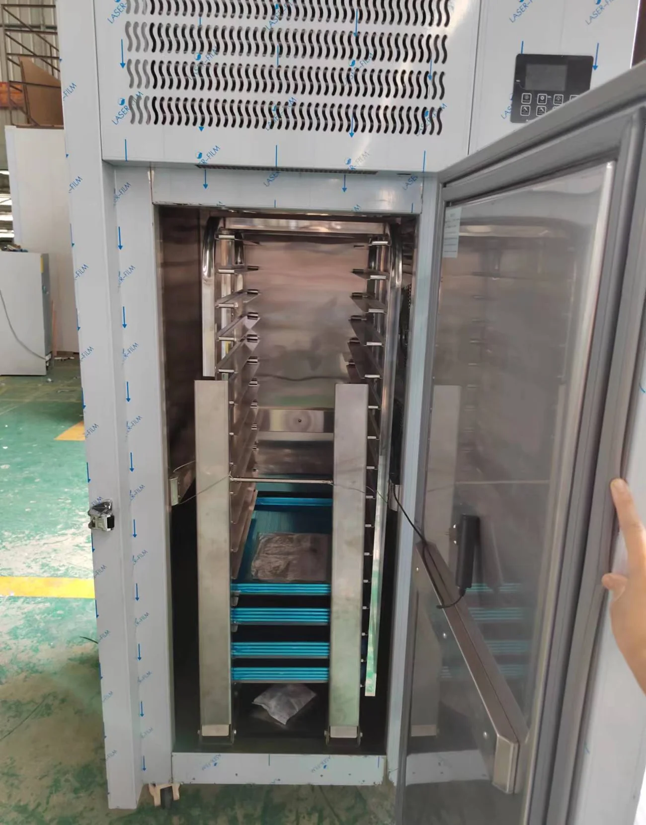 Kolice Commercial Heavy Duty 15 Trays Blast Chiller with Trolley Cart, Chest Freezer, Restaurant Freezer Cabinets, Shock Freezing Blast Freezer-Lowest temperature -40��F(-40��C)