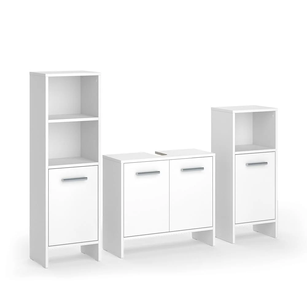 Vicco Badmöbel-Set Karli mit Waschbeckenunterschrank, modernes Badezimmermöbel-Set