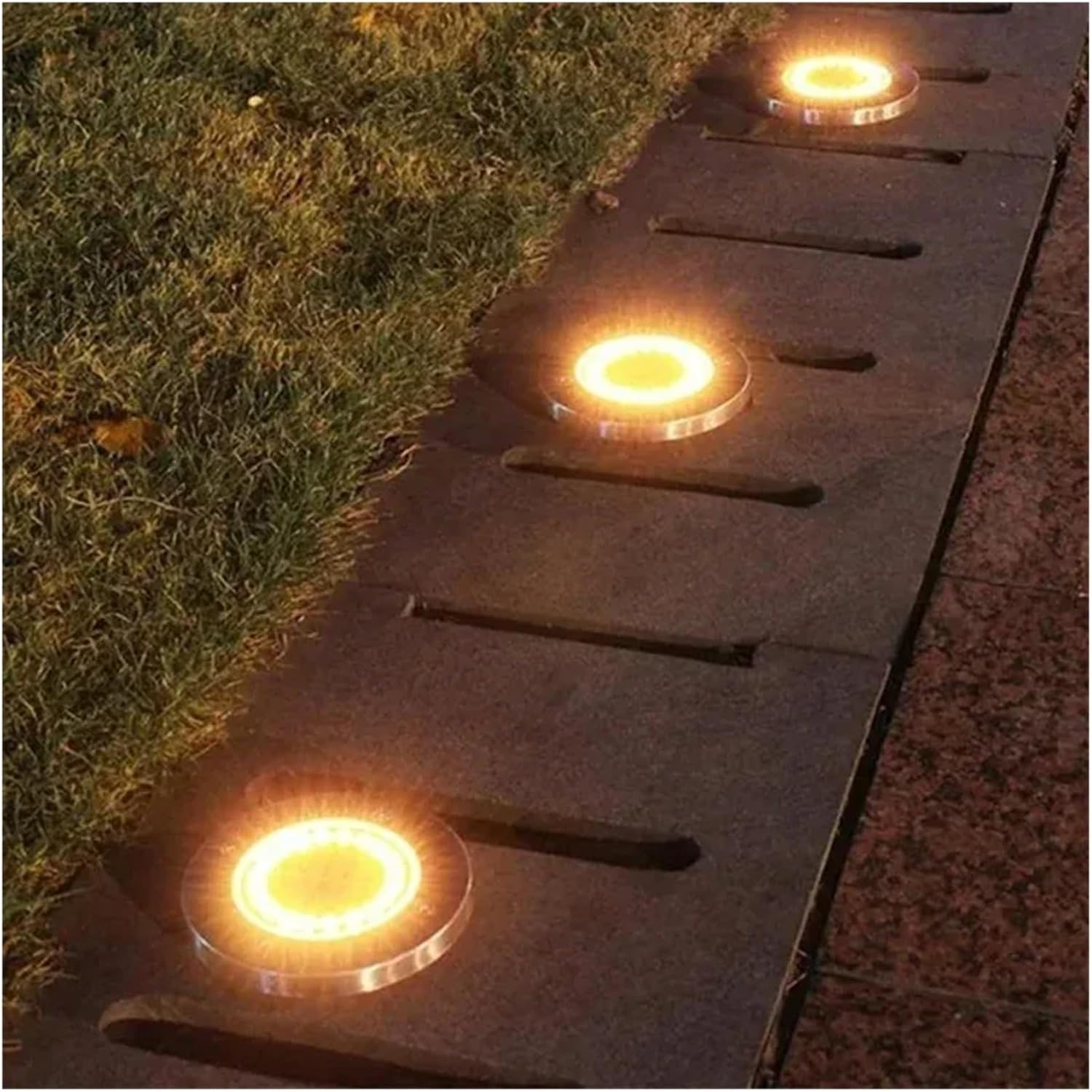 So Gartenleuchten mit 20 LEDs, hell, energieeffizient, für den Außenbereich, wasserdicht, vergraben, also LED-Strahler für Weg- und Landschaftsdekoration, Weiß, 12 Stück