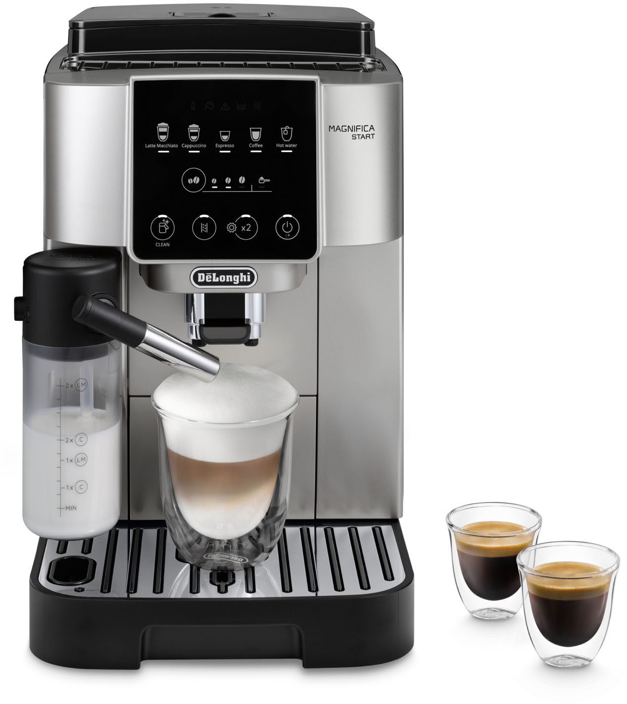Kaffeevollautomat Start Milk ECAM220.80.SB, Milchkaraffe inklusive, Perfekter Cappuccino