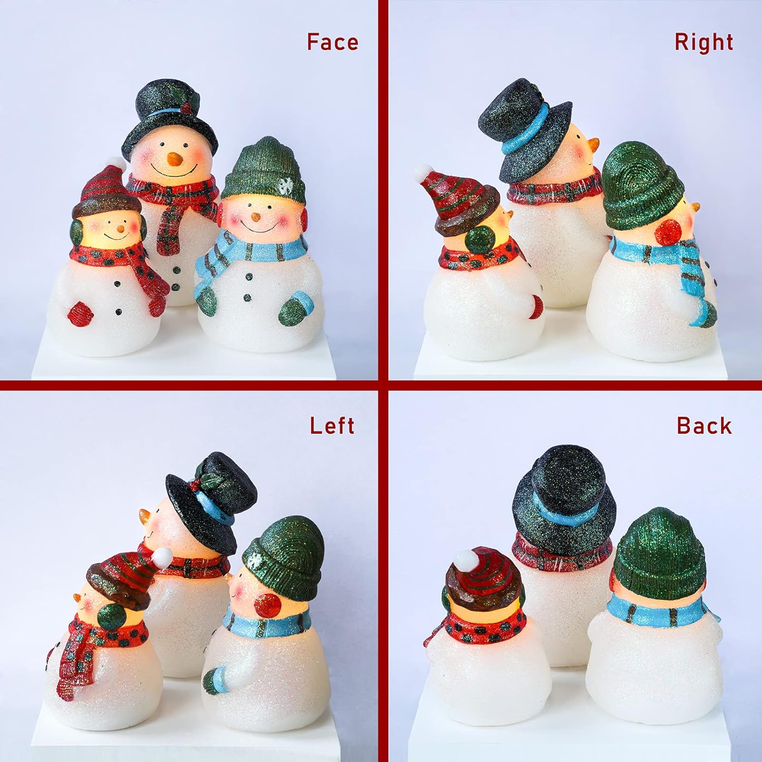 Weihnachten LED flammenlose Kerzen, Schneemann Neuheit Beleuchtung Batteriebetriebene Fernbedienung, Echtwachs LED Flackernde Kerzen Dekorativ für Urlaub, Schlafzimmer, Party (Schneemann-1)